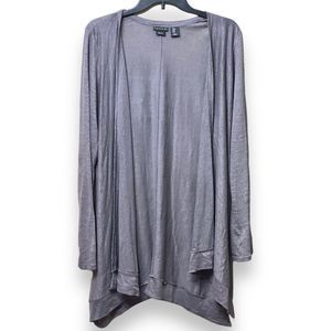 Tahari Womens 100% LINEN Cardigan Lightweight Open Front Gray Size Medium